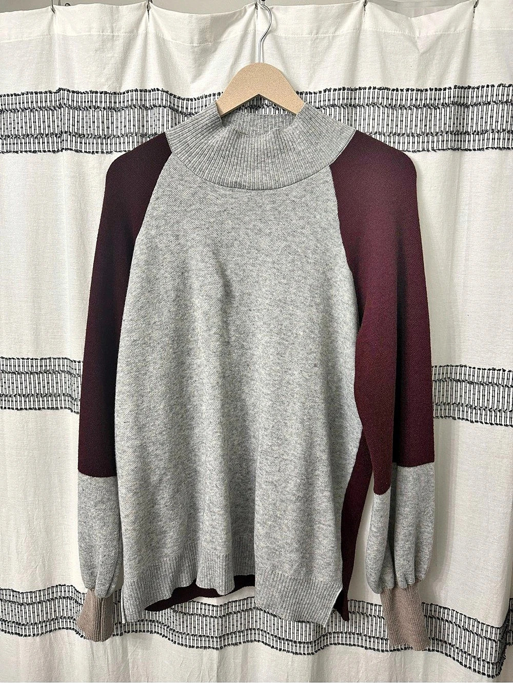 Color Block Cowl Neck Sweater - Picture 2 of 3